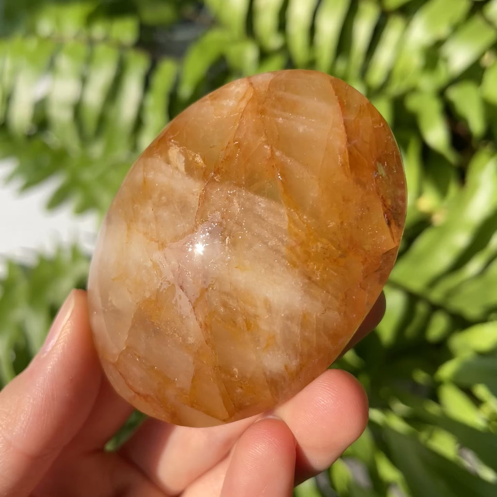 Yellow Fire Quartz Palmstone