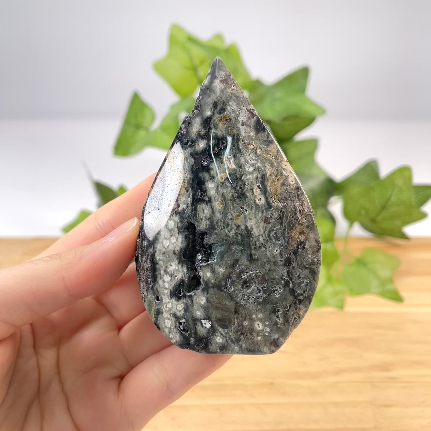 Natural Ocean Jasper Artistic Display Hand-Polished Sea Stone Sculpture