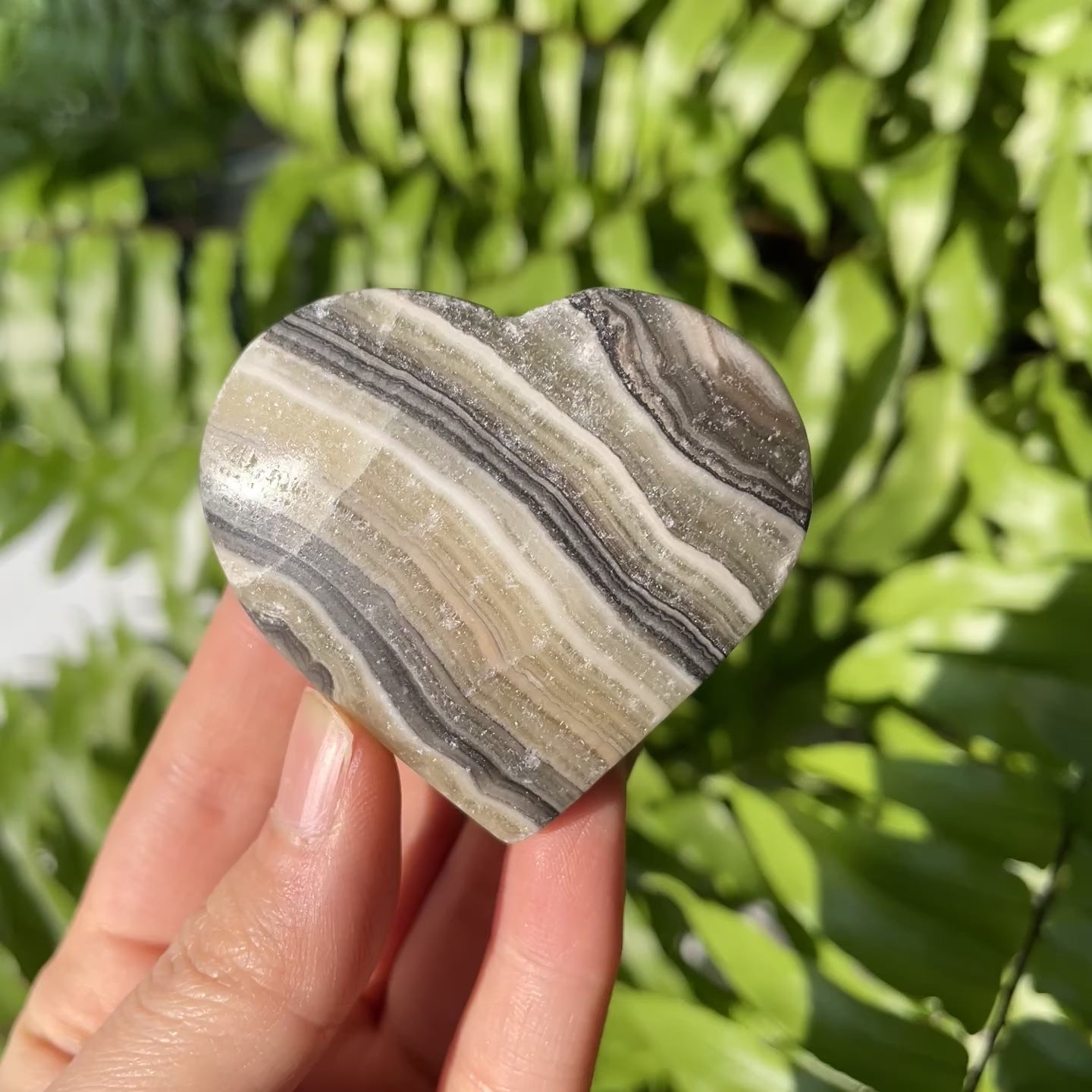 Striped Calcite Heart
