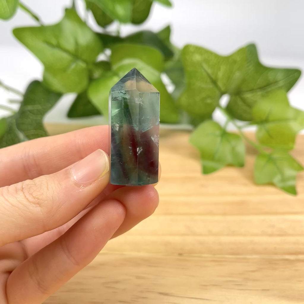 Natural Rainbow Fluorite Crystal Point - Polished Healing Gemstone Tower for Meditation, Reiki Chakra Balancing, Crystal Decor & Gift