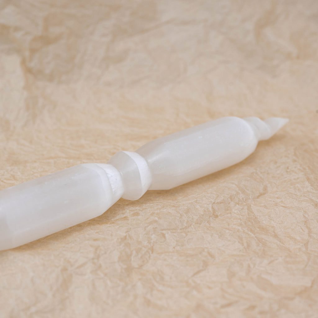 Spiral Selenite Wand for meditation