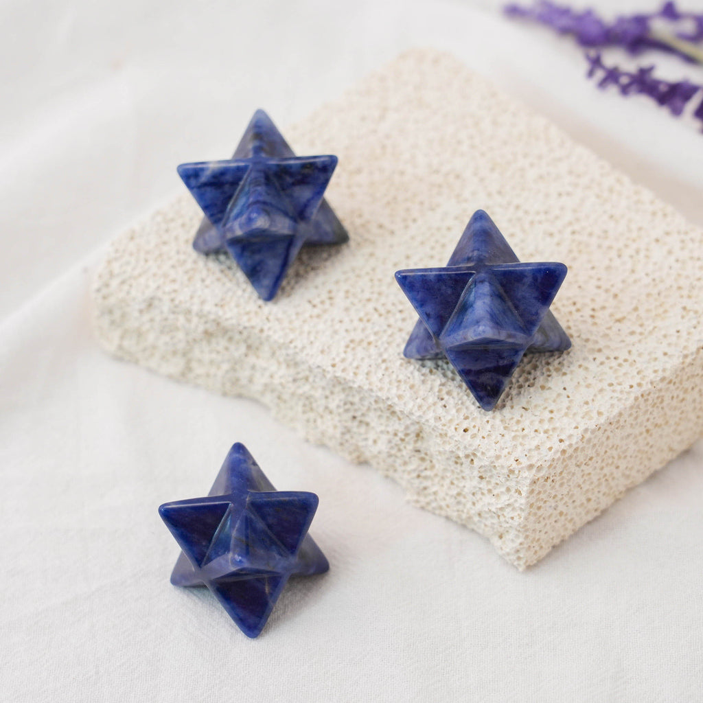Sodalite Merkaba Pendant for Spiritual Connection and Grounding