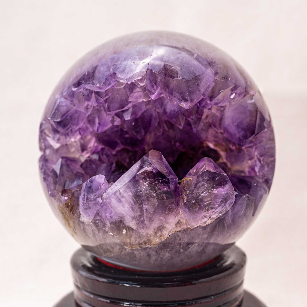 Beautiful amethyst cluster sphere, known for its calming and balancing properties